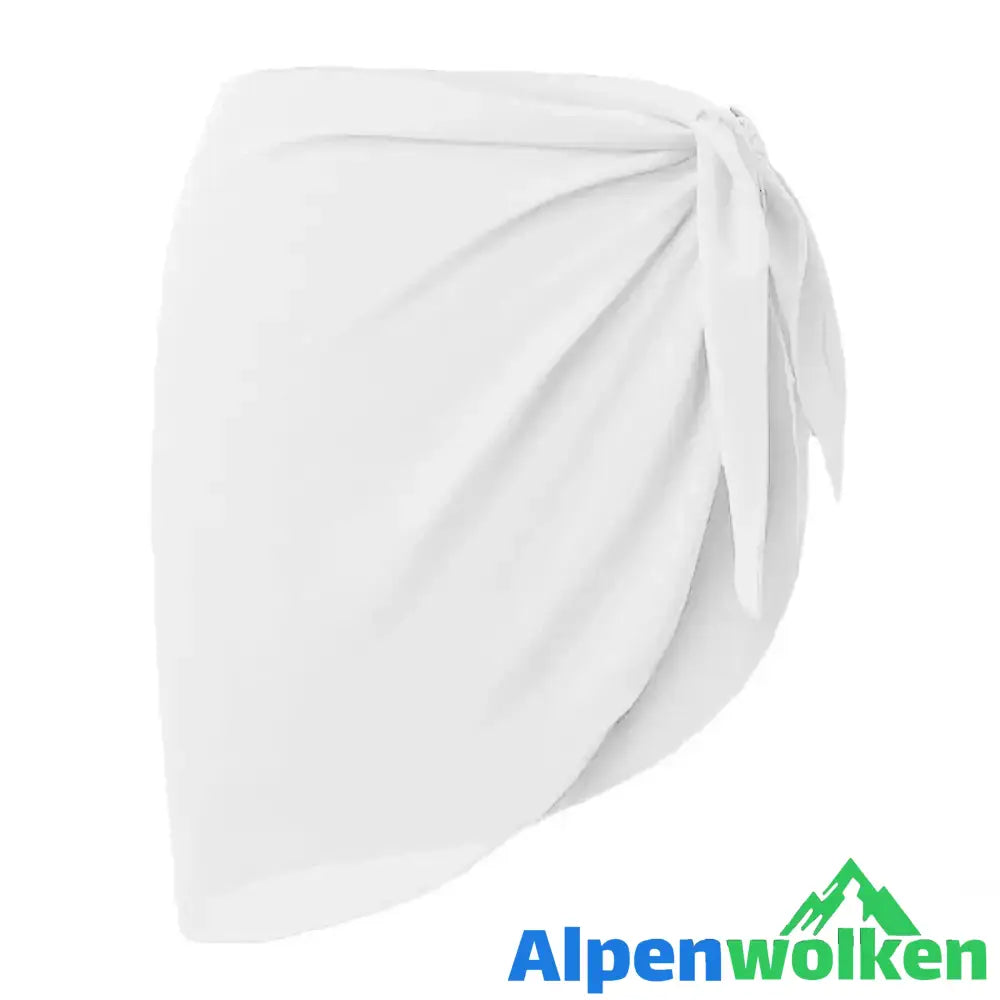 Alpenwolken - Frauen Strandrock einfarbige Sommerbluse weiß