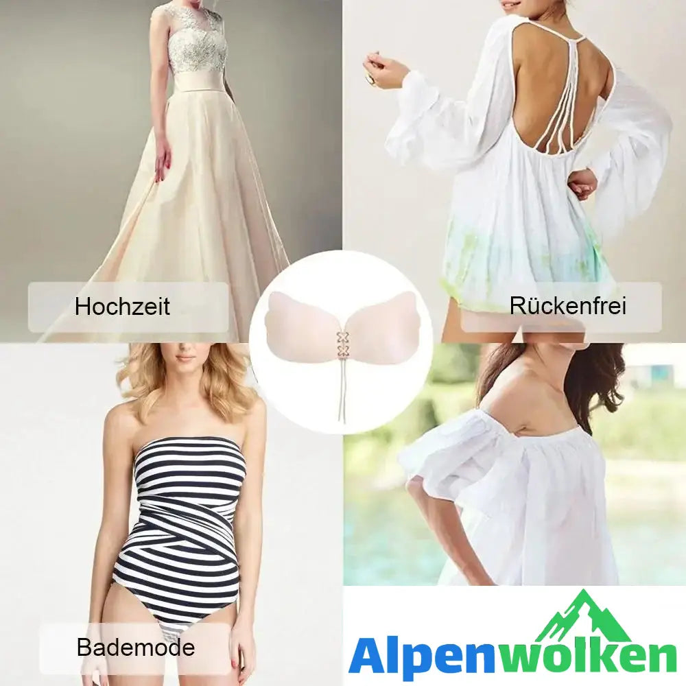 Alpenwolken - Frauen trägerlosen Backless Push Up Self Adhesive mit Drawstrings BH/ Invisible Bra