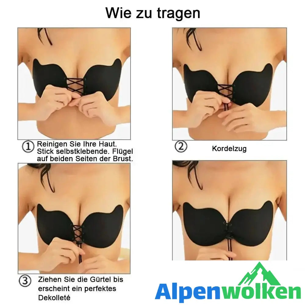 Alpenwolken - Frauen trägerlosen Backless Push Up Self Adhesive mit Drawstrings BH/ Invisible Bra