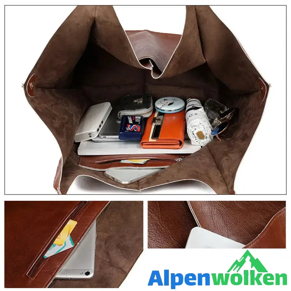 Alpenwolken - Frauen übergroße Leder Handtaschen