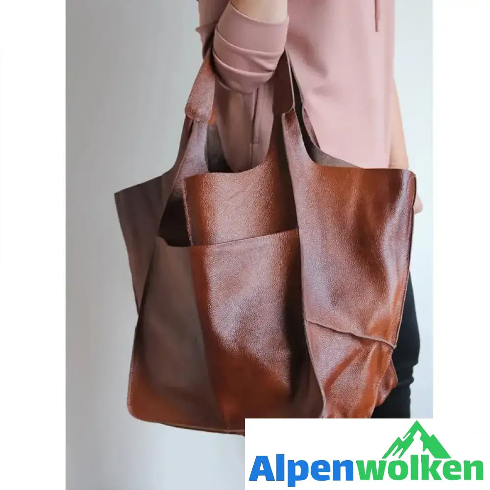 Alpenwolken - Frauen übergroße Leder Handtaschen