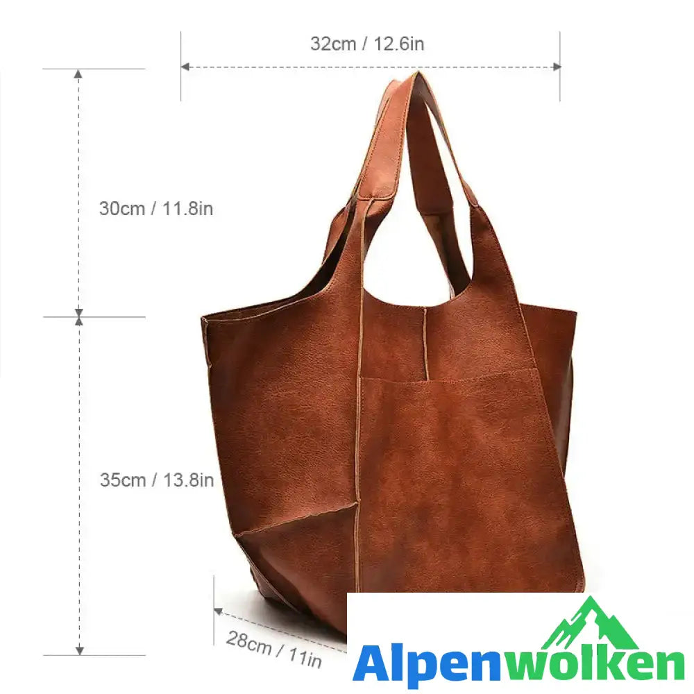 Alpenwolken - Frauen übergroße Leder Handtaschen