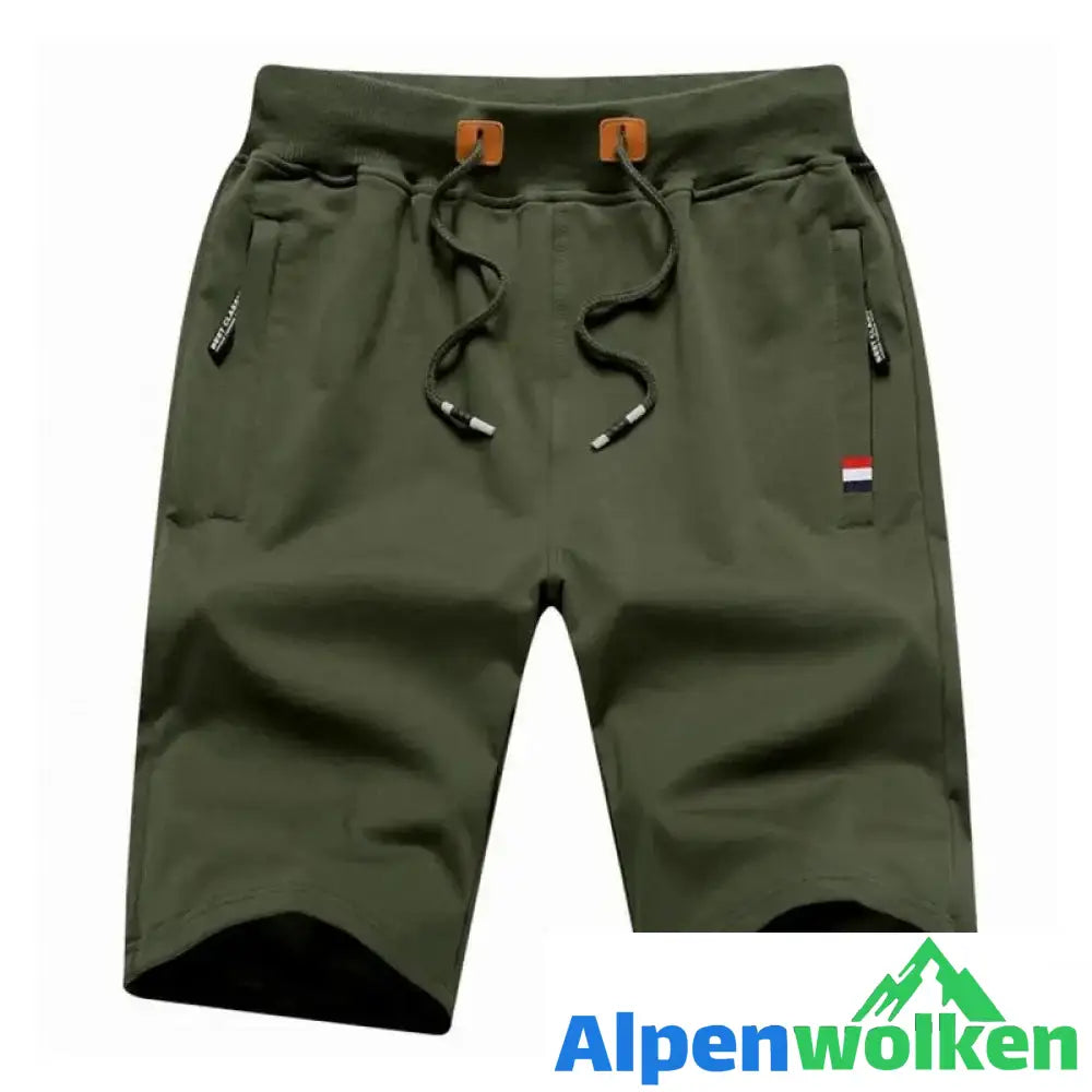 Alpenwolken - Freizeitshorts für Herren Armeegrün