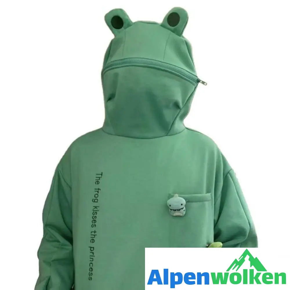 Alpenwolken - Frosch-Kapuzenpullover Mit Reißverschluss