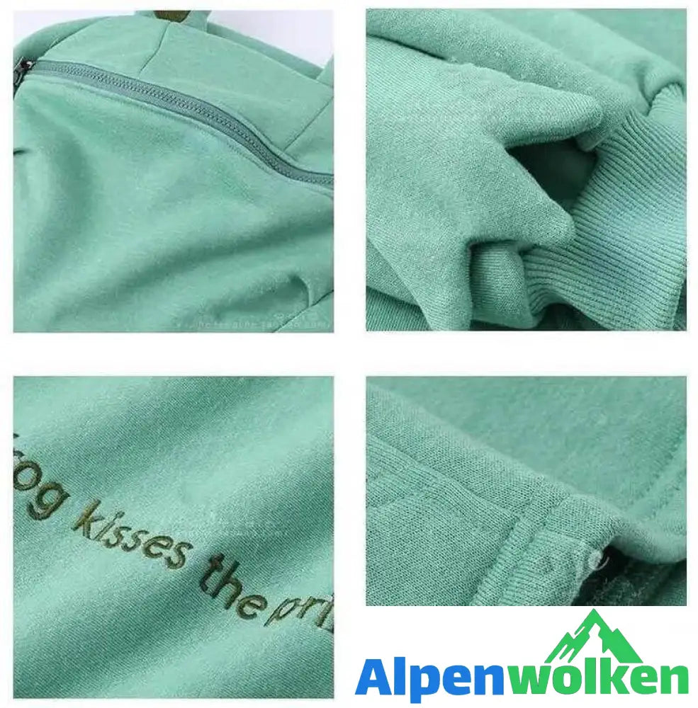 Alpenwolken - Frosch-Kapuzenpullover Mit Reißverschluss