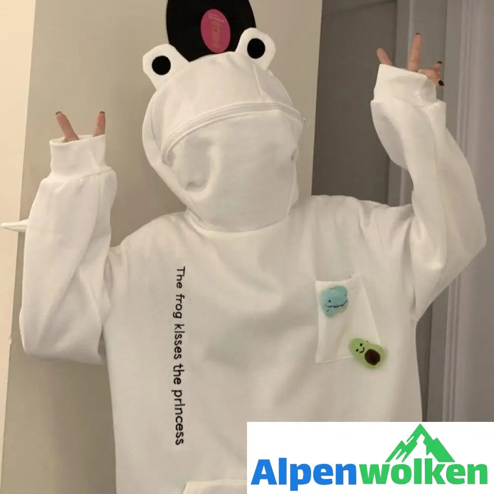 Alpenwolken - Frosch-Kapuzenpullover Mit Reißverschluss