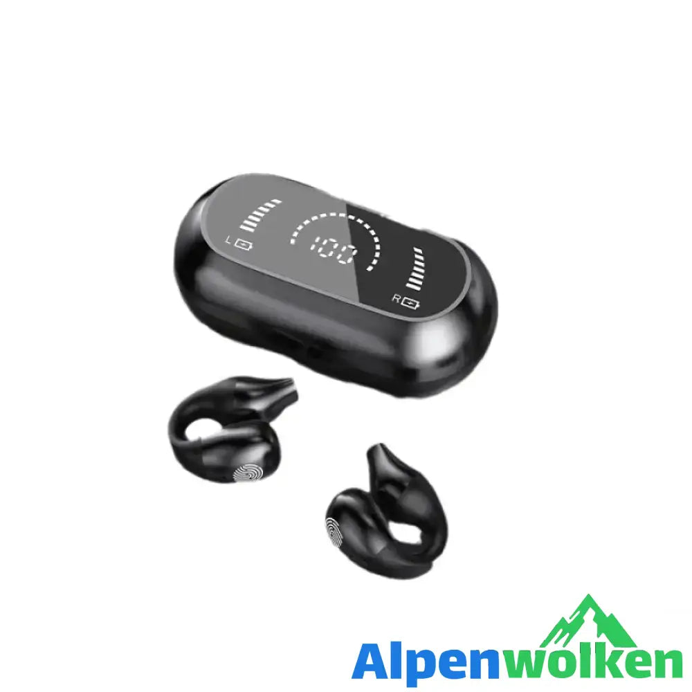 Alpenwolken - 🎁Frühling heißer Verkauf🎉Drahtloses Ohrclip-Bluetooth-Headset Schwarz Mit Bildschirm