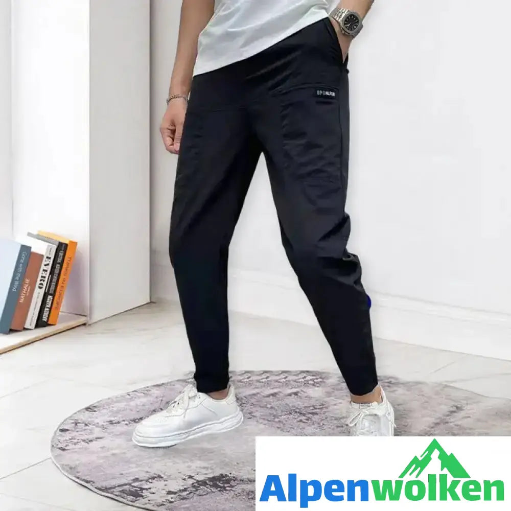 Alpenwolken - ✨Frühling heißer Verkauf✨Hochelastische Freizeithose für Herren schwarz