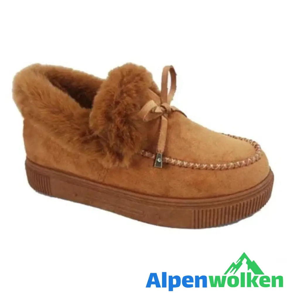 Alpenwolken - FUDUS - Damenstiefel Runde Kopf Dicke Sohle Orthopädische Unterstützung Wolle Dicke Warme Baumwolle Schuhe