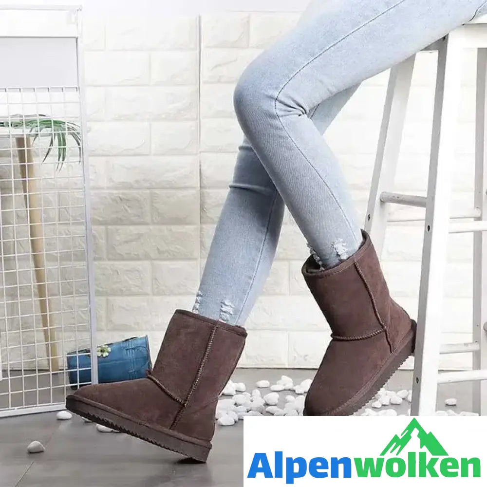 Alpenwolken - FUDUS - Klassisches Leder Warme, bequeme Stiefel Braun