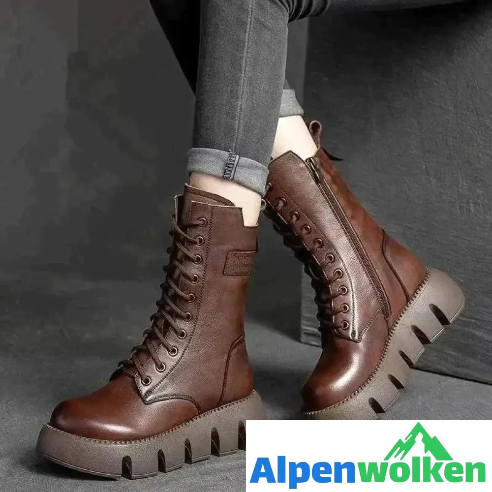 Alpenwolken - FUDUS - Neue Mode Damen Stiefel Braun