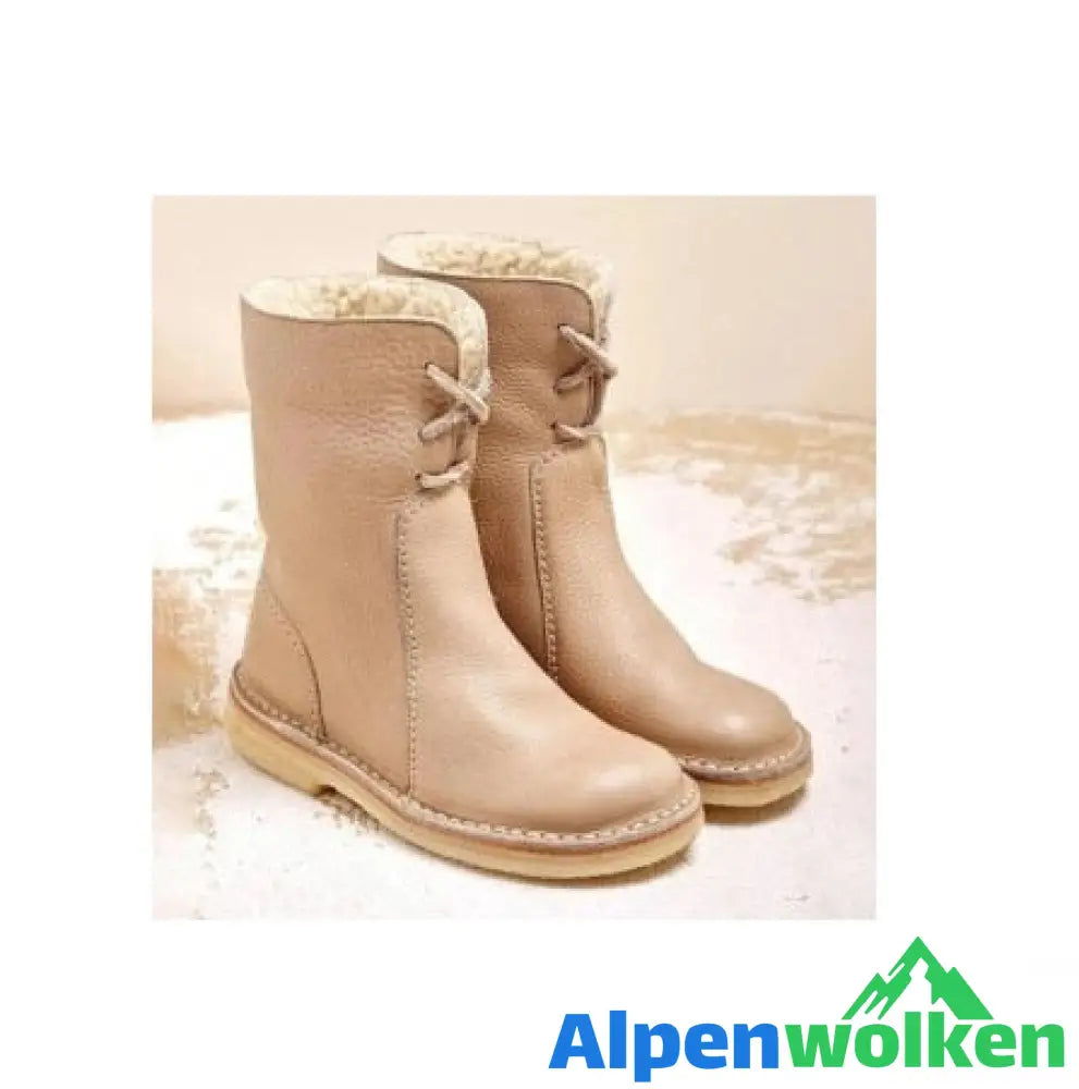 Alpenwolken - Fudus Wasserdichte Stiefel mit Wollfutter Creme