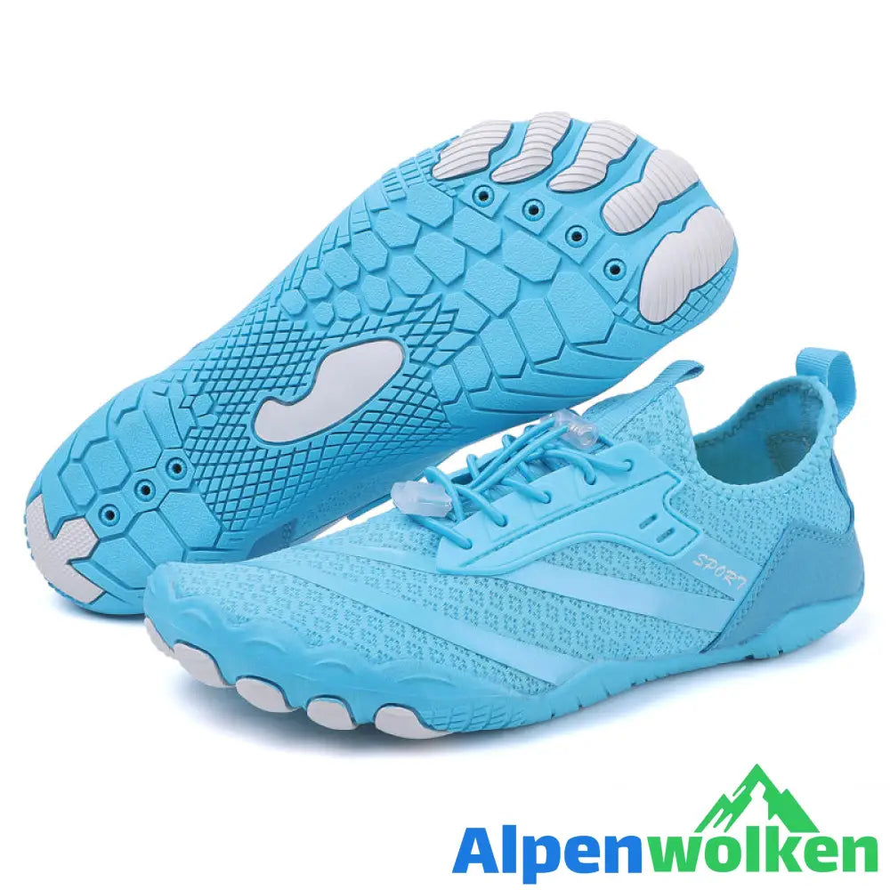 Alpenwolken - Fühl dich wohl - rutschfeste Barfußschuhe blau