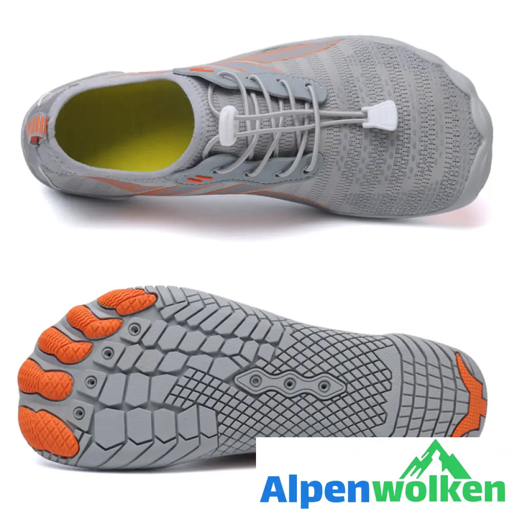 Alpenwolken - Fühl dich wohl - rutschfeste Barfußschuhe Grau