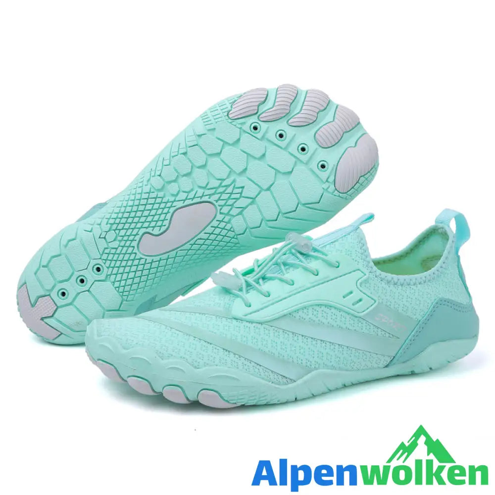 Alpenwolken - Fühl dich wohl - rutschfeste Barfußschuhe Grün