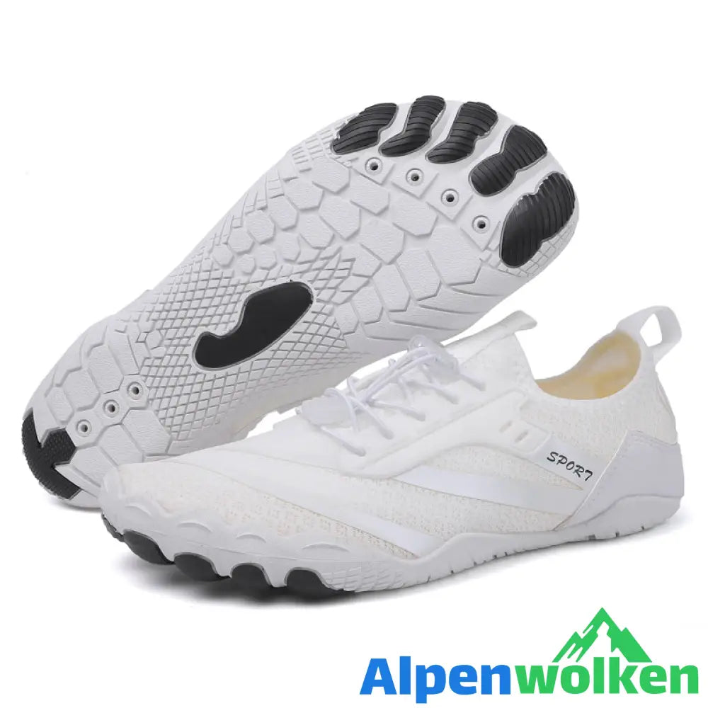 Alpenwolken - Fühl dich wohl - rutschfeste Barfußschuhe Weiß