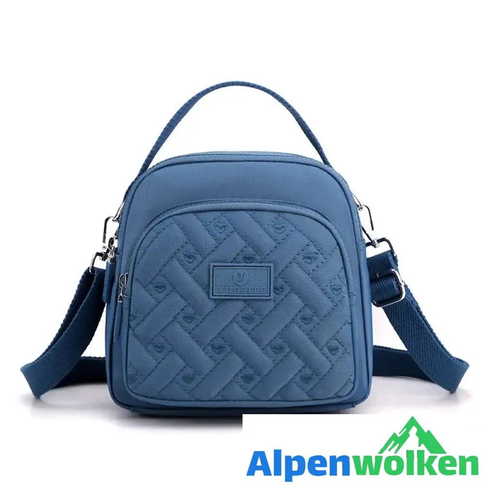 Alpenwolken - Funktioneller, leichter Nylon-Umhängetasche Mini-Rucksack für Damen Blau