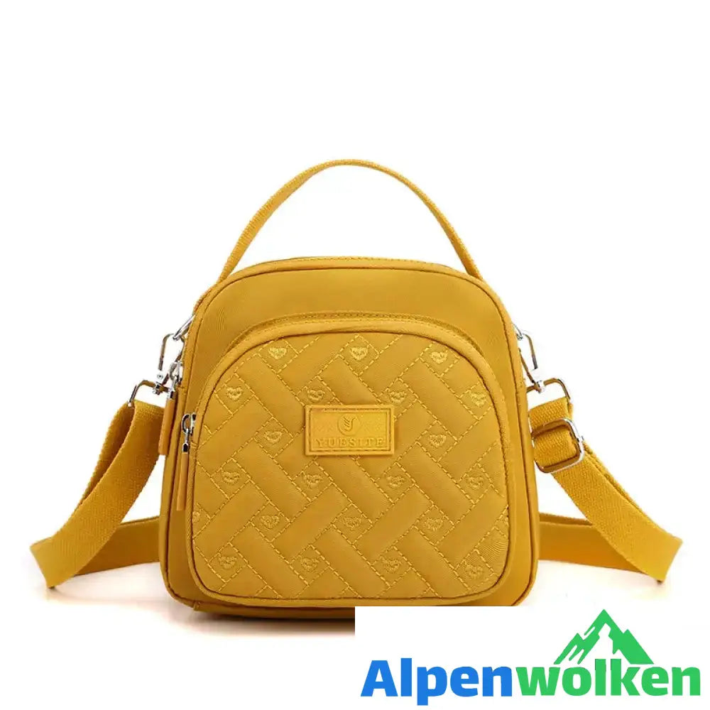 Alpenwolken - Funktioneller, leichter Nylon-Umhängetasche Mini-Rucksack für Damen Gelb