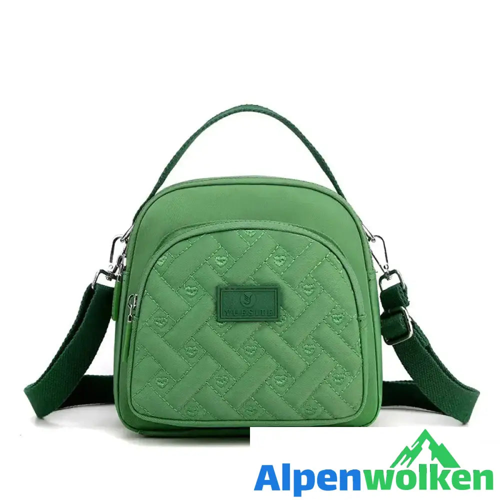 Alpenwolken - Funktioneller, leichter Nylon-Umhängetasche Mini-Rucksack für Damen Grün