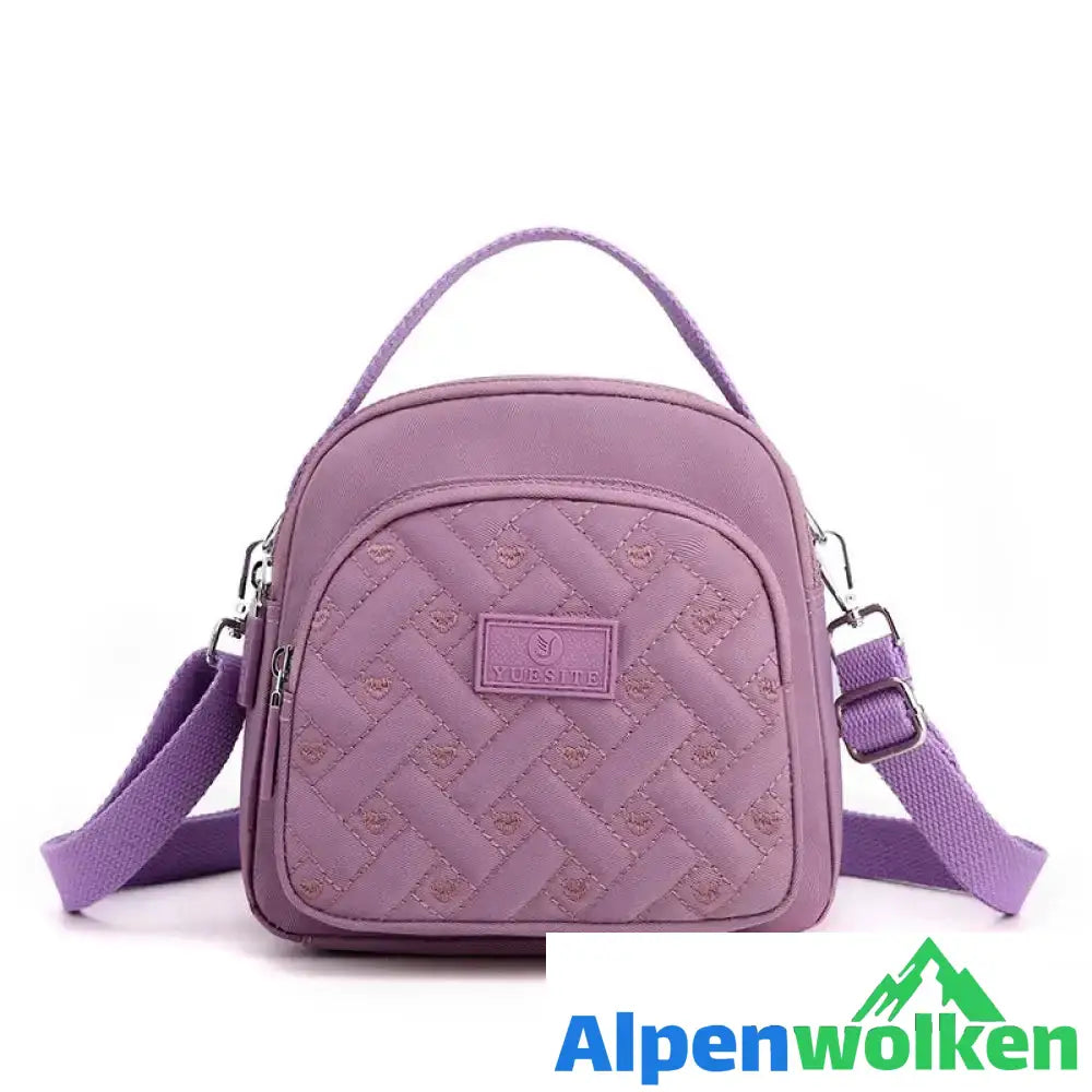 Alpenwolken - Funktioneller, leichter Nylon-Umhängetasche Mini-Rucksack für Damen Lila