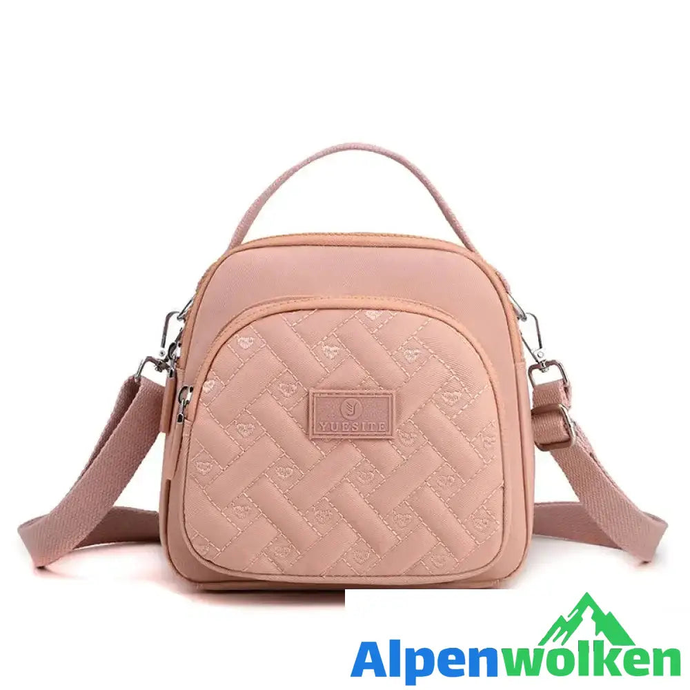 Alpenwolken - Funktioneller, leichter Nylon-Umhängetasche Mini-Rucksack für Damen Rosa