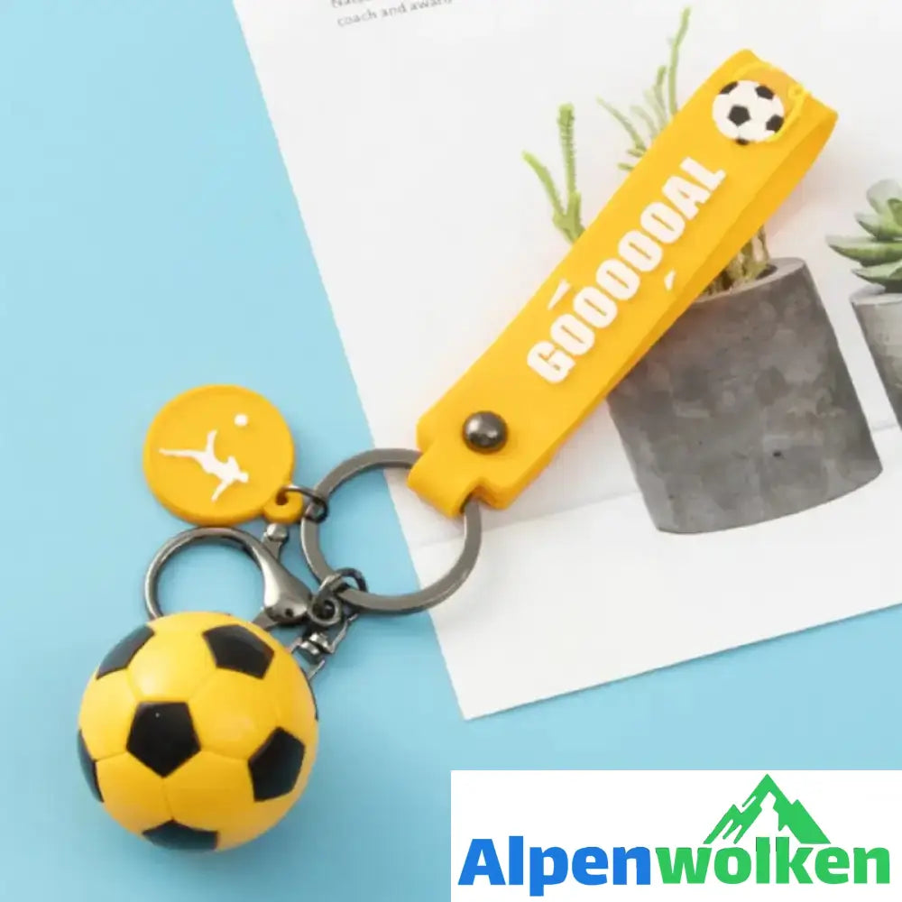 Alpenwolken - Fußball-Schlüsselanhänger Gelb