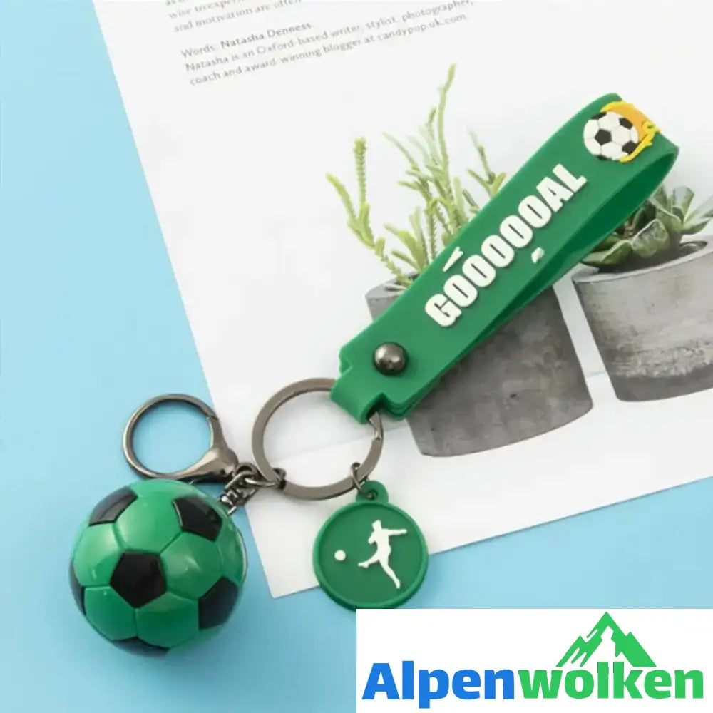 Alpenwolken - Fußball-Schlüsselanhänger Grün