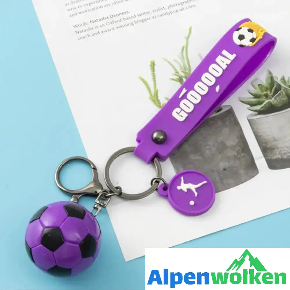 Alpenwolken - Fußball-Schlüsselanhänger Lila