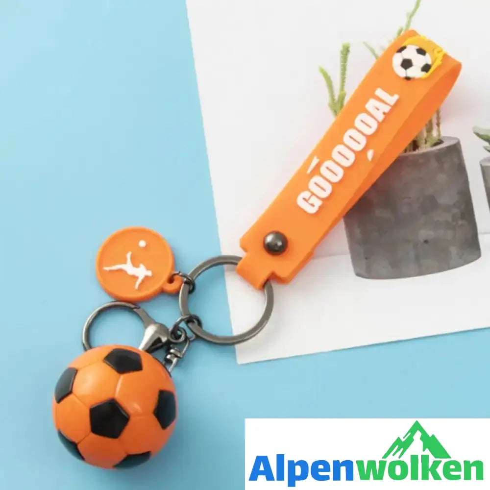 Alpenwolken - Fußball-Schlüsselanhänger Orange