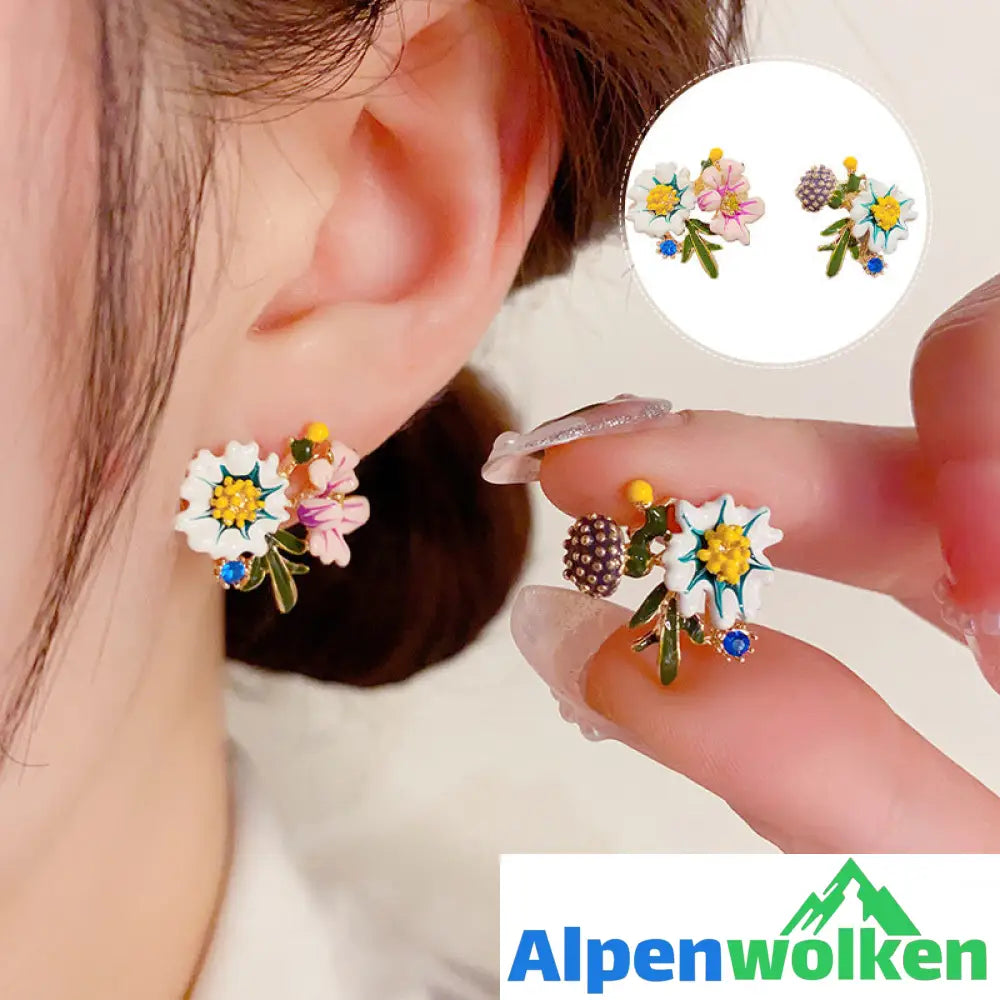 Alpenwolken - ✨Gänseblümchen-Blume asymmetrische Ohrringe