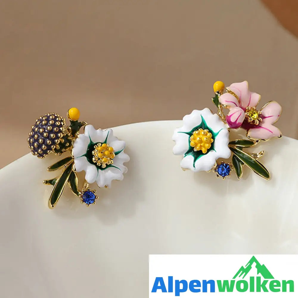 Alpenwolken - ✨Gänseblümchen-Blume asymmetrische Ohrringe