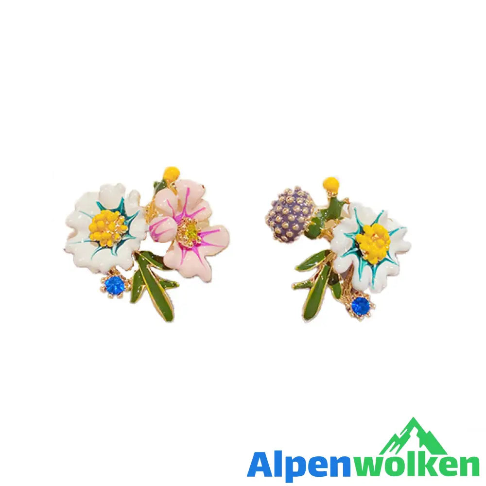 Alpenwolken - ✨Gänseblümchen-Blume asymmetrische Ohrringe