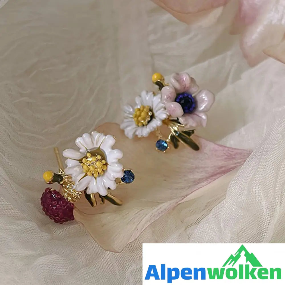 Alpenwolken - ✨Gänseblümchen-Blume asymmetrische Ohrringe