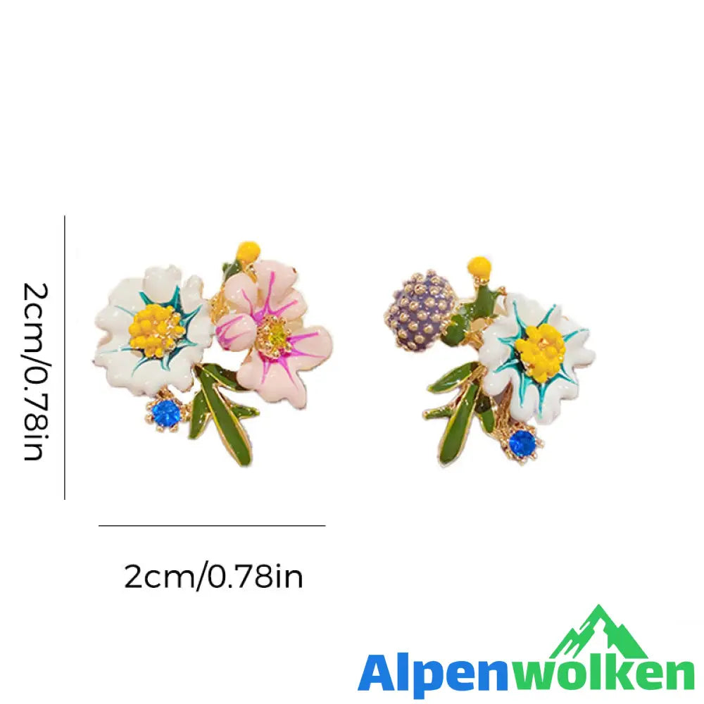 Alpenwolken - ✨Gänseblümchen-Blume asymmetrische Ohrringe