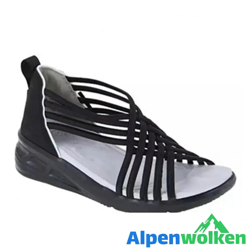 Alpenwolken - Geflochtene Fischmaul-Sandalen für Damen