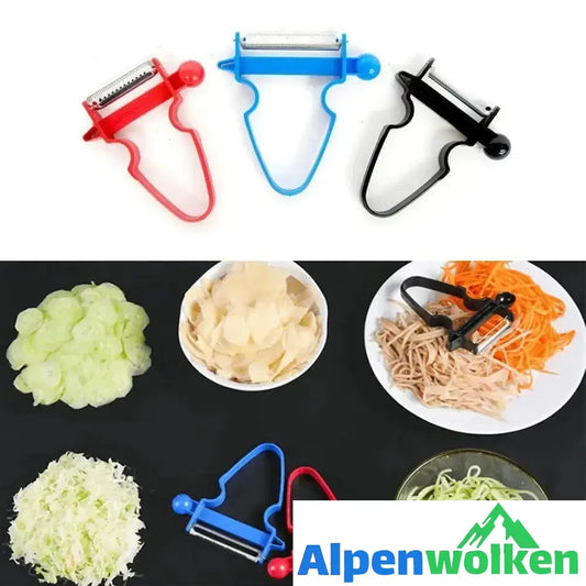 Alpenwolken - Gemüseschäler Set - 3 in 1 Gemüseschäler & Obstschäler, zufällige Farbe