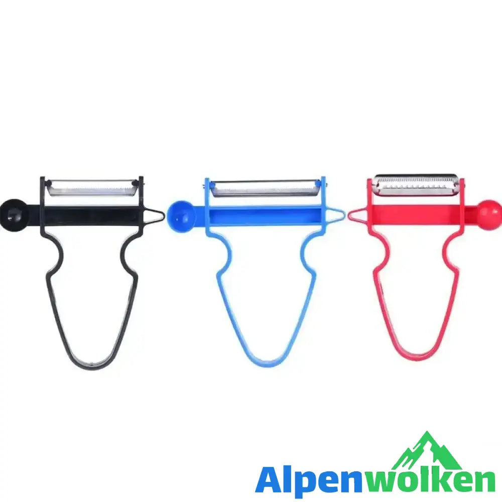 Alpenwolken - Gemüseschäler Set - 3 in 1 Gemüseschäler & Obstschäler, zufällige Farbe