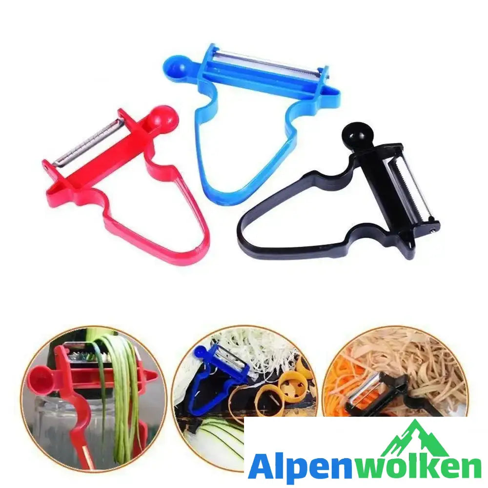 Alpenwolken - Gemüseschäler Set - 3 in 1 Gemüseschäler & Obstschäler, zufällige Farbe