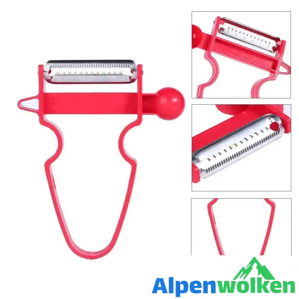 Alpenwolken - Gemüseschäler Set - 3 in 1 Gemüseschäler & Obstschäler, zufällige Farbe