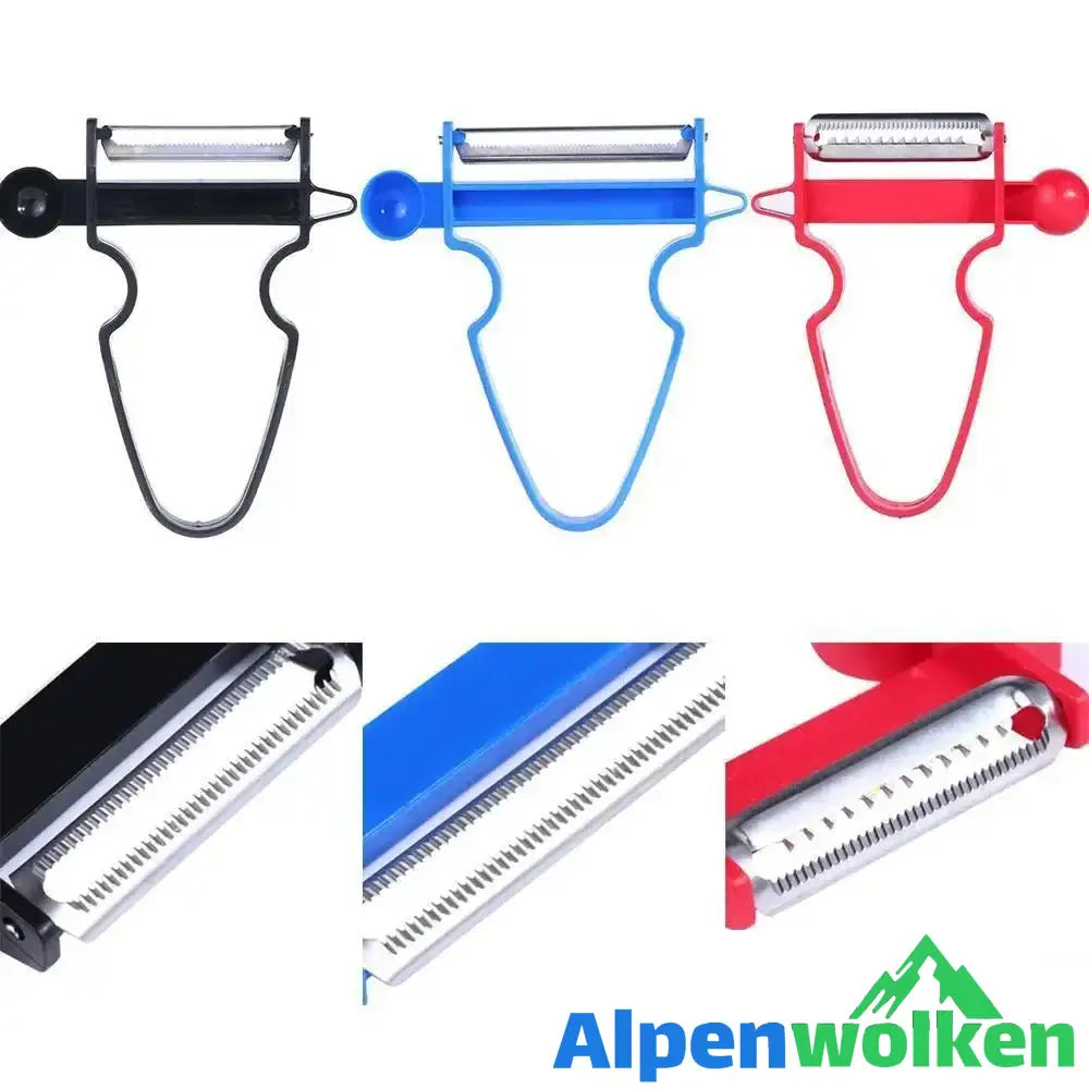 Alpenwolken - Gemüseschäler Set - 3 in 1 Gemüseschäler & Obstschäler, zufällige Farbe