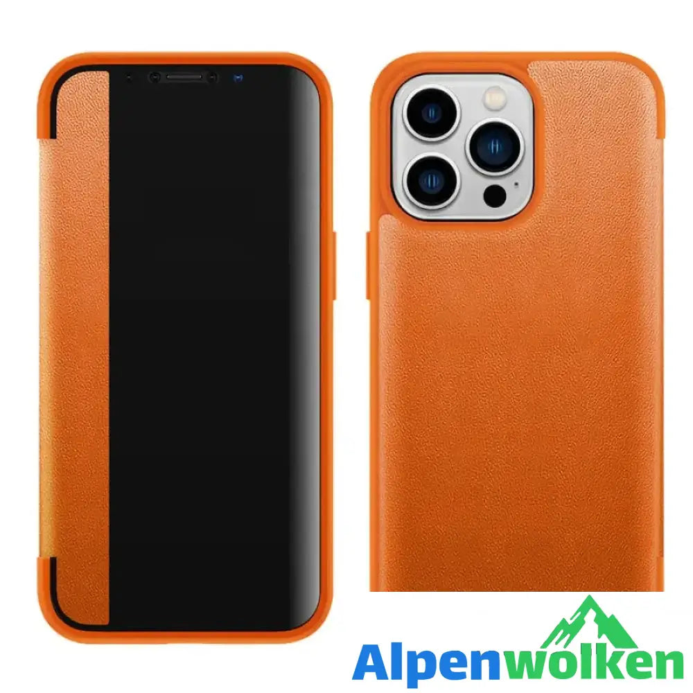 Alpenwolken - Geschäft Flip-Handyhülle orange