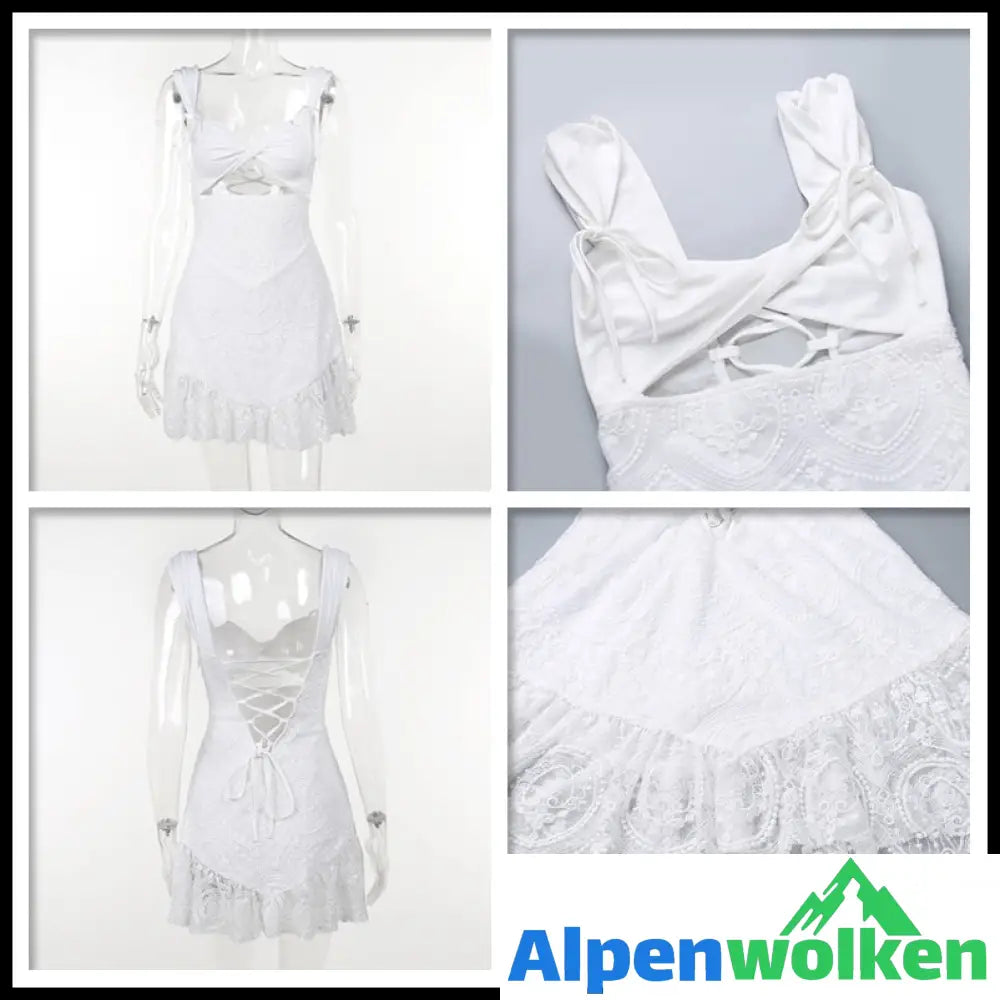 Alpenwolken - Gina Minikleid aus Spitze