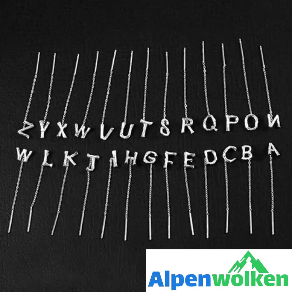 Alpenwolken - ✨Glänzende Alphabet-Ohrringe, 26 Buchstaben-Quastenketten-Tropfenohrringe für Mädchen, personalisiertes DIY