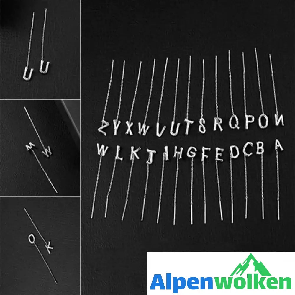 Alpenwolken - ✨Glänzende Alphabet-Ohrringe, 26 Buchstaben-Quastenketten-Tropfenohrringe für Mädchen, personalisiertes DIY