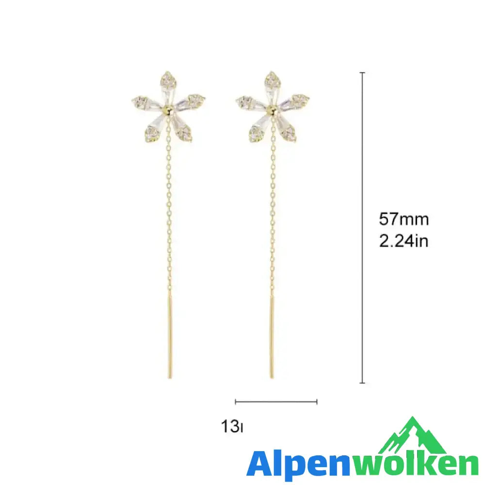 Alpenwolken - Glänzende Diamantblumenohrringe