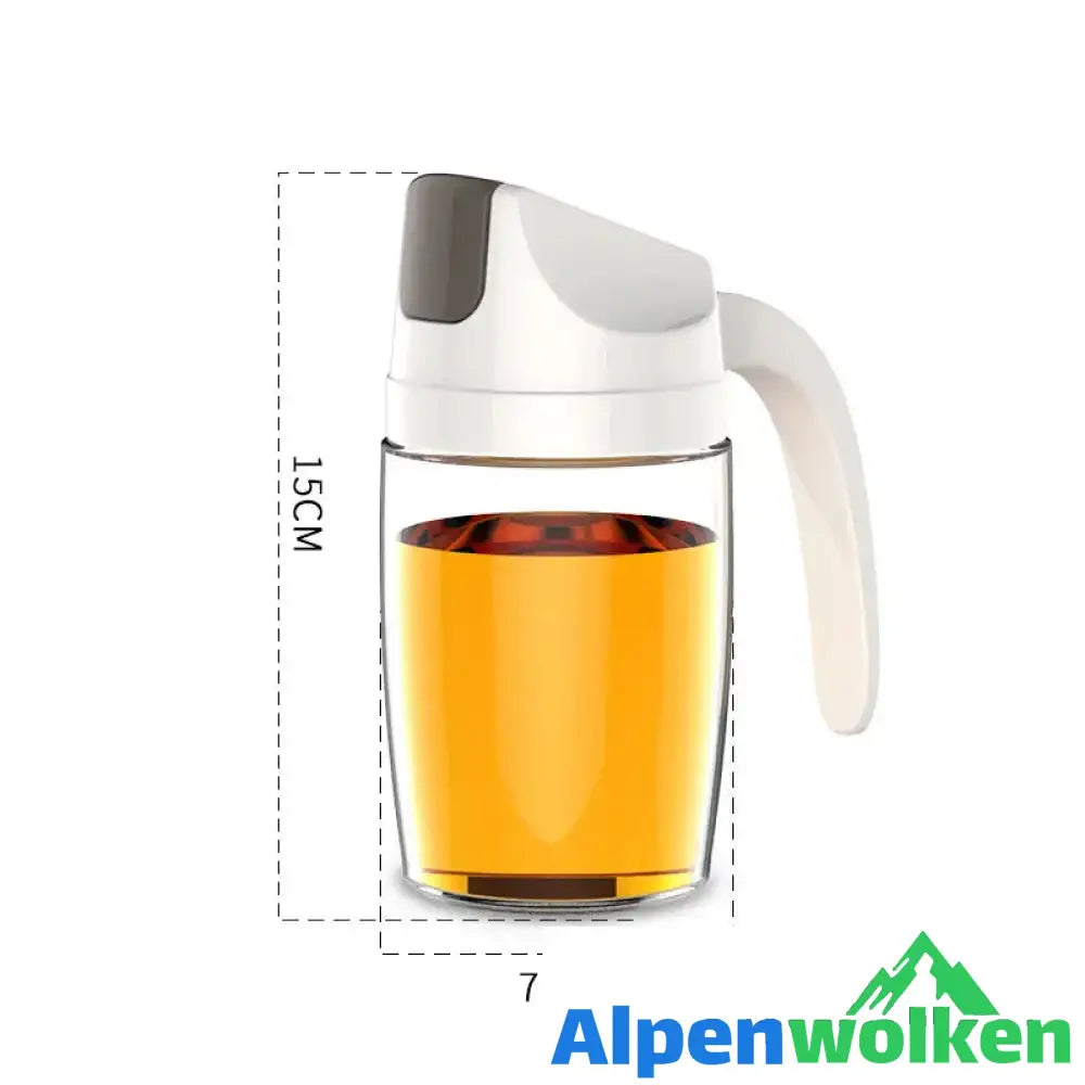 Alpenwolken - Glass Oiler Anti-Leck-Ölflasche für den Haushalt 300ml Weiss