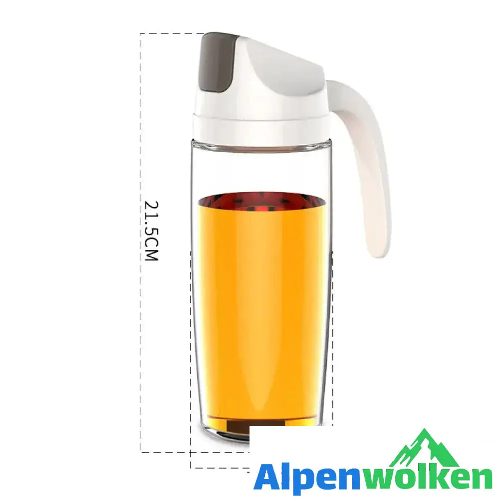 Alpenwolken - Glass Oiler Anti-Leck-Ölflasche für den Haushalt 600ml Weiss