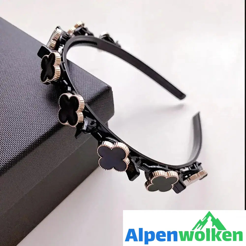 Alpenwolken - Haarnadel Stirnband Für Damen Vierblättriges Kleeblatt