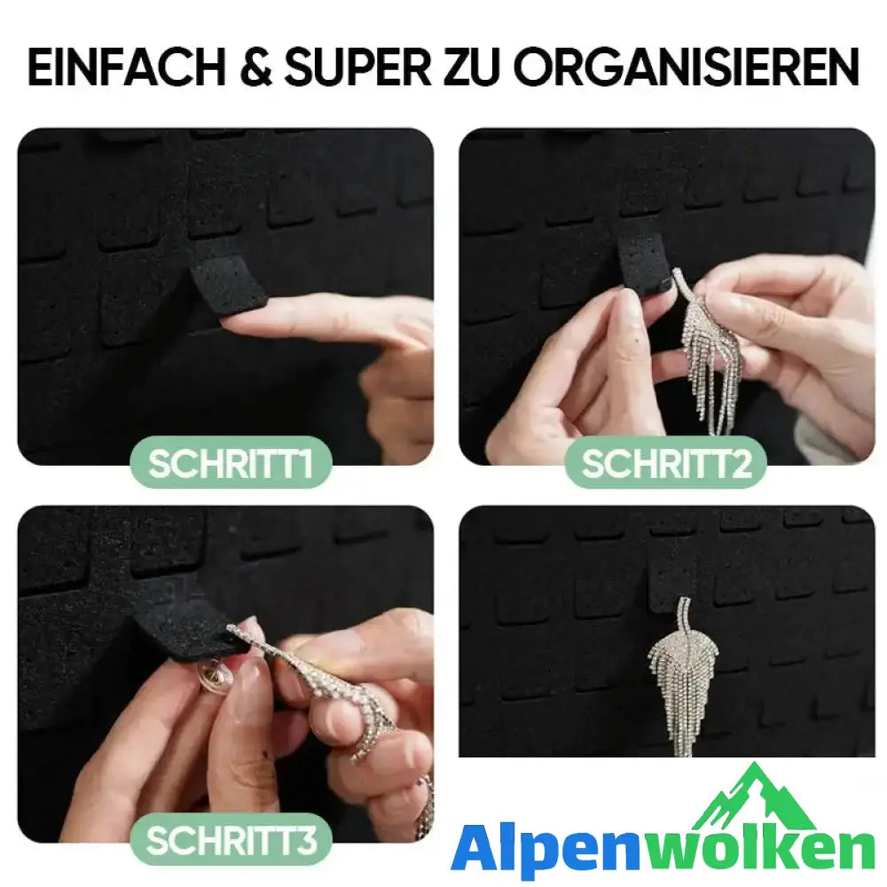 Alpenwolken - Hängender Schmuck-Organizer aus Filz