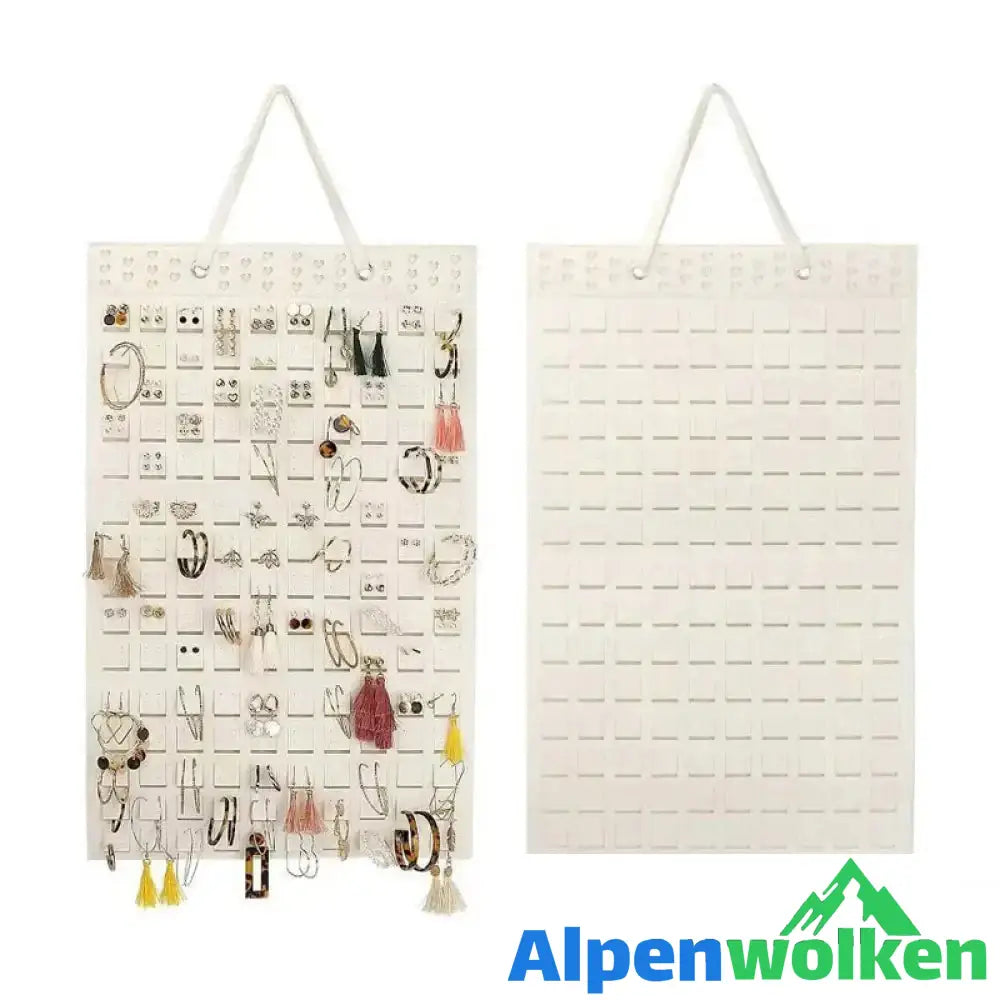 Alpenwolken - Hängender Schmuck-Organizer aus Filz Beige